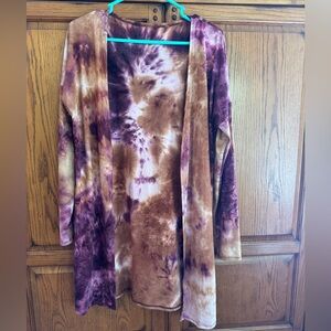 Tie-Dye Open Cardigan